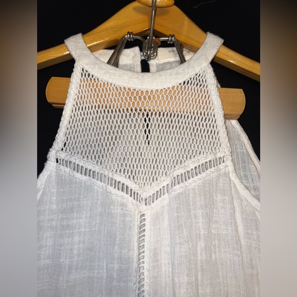 Solitaire Swim Womens Off White Crochet Lace Coverup Dress Size Medium GUC - Picture 3 of 6